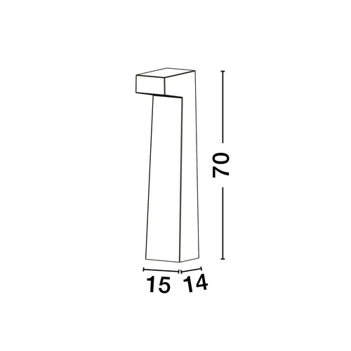 Merano Beaumont Buitenpaal Grijs Cement Glas LED 5W 200Lm 3000K IP65