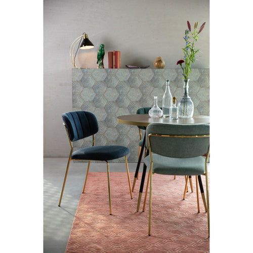 Housecraft Living Jolien Eetkamerstoelen Goud/ Donkerblauw - Set van 2 - vtwonen shop