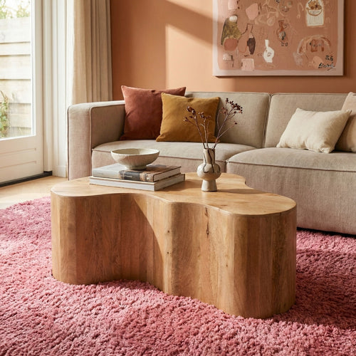 Giga Meubel Salontafel Moos Organisch Naturel – Mangohout – Scandinavisch – 100 cm
