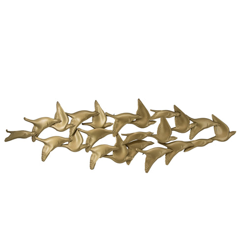 Art for the Home Metal Art - Golden birds - 36x112 - vtwonen shop