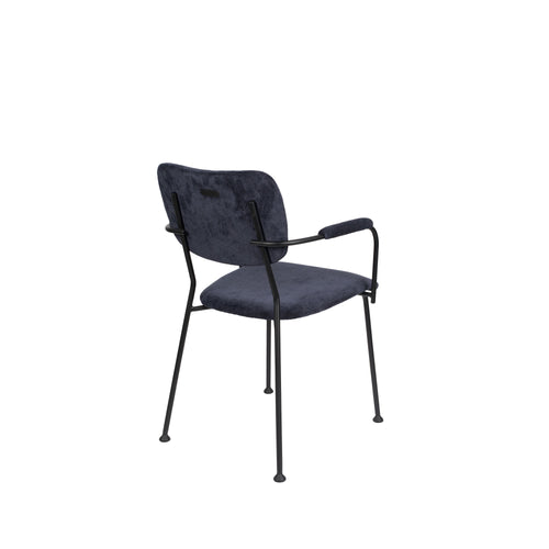 Zuiver Benson Eetkamerstoelen armleuning Donkerblauw - Set van 2 - vtwonen shop