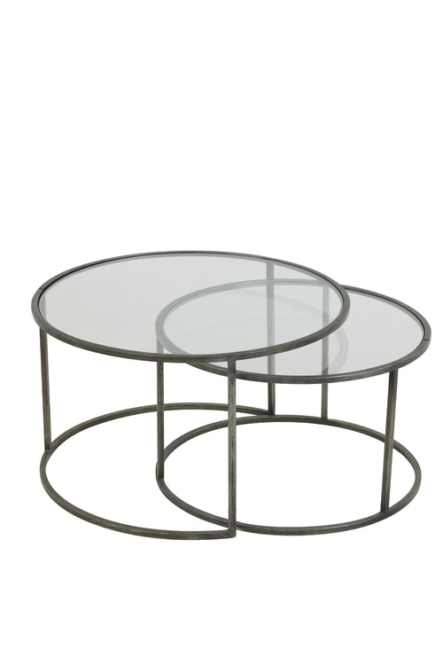 Light & Living salontafel DUARTE - Ø75x44cm - grijs - Set van 2