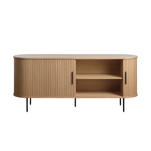 Olivine Lenn Ovaal Houten Dressoir met Schuifdeuren - Naturel - vtwonen shop