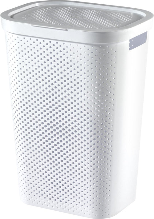 Curver Infinity Recycled Dots Wasmand met deksel - 60L - Wit - vtwonen shop