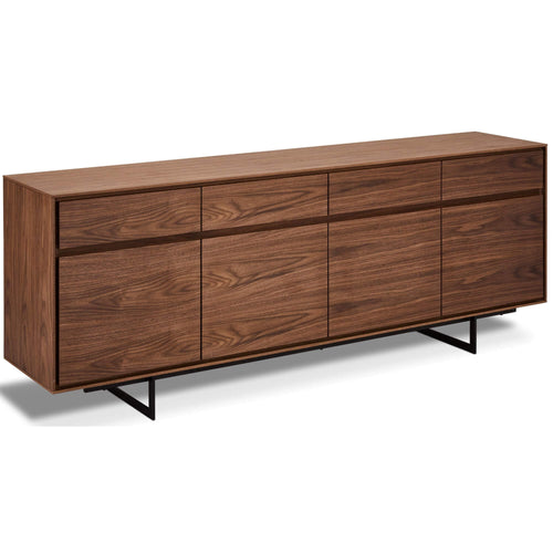 Furnhouse 4-deurs dressoir Tokyo - Amerikaanse walnoot - MDF, Amerikaans walnootfineer - 45x205x82