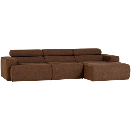 WOOOD chaise longue bank rechts Novi - Polyester - Mokka - vtwonen shop