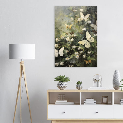 Artfulprints  Butterflies in flowerfield   poster A4 21x29.7 cm - vtwonen shop