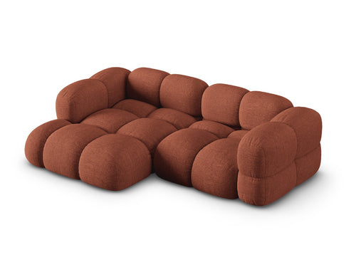 Cosmopolitan Design linker hoekbank Loretto 3-zits, structurele stof koraal - 147x250x68cm
