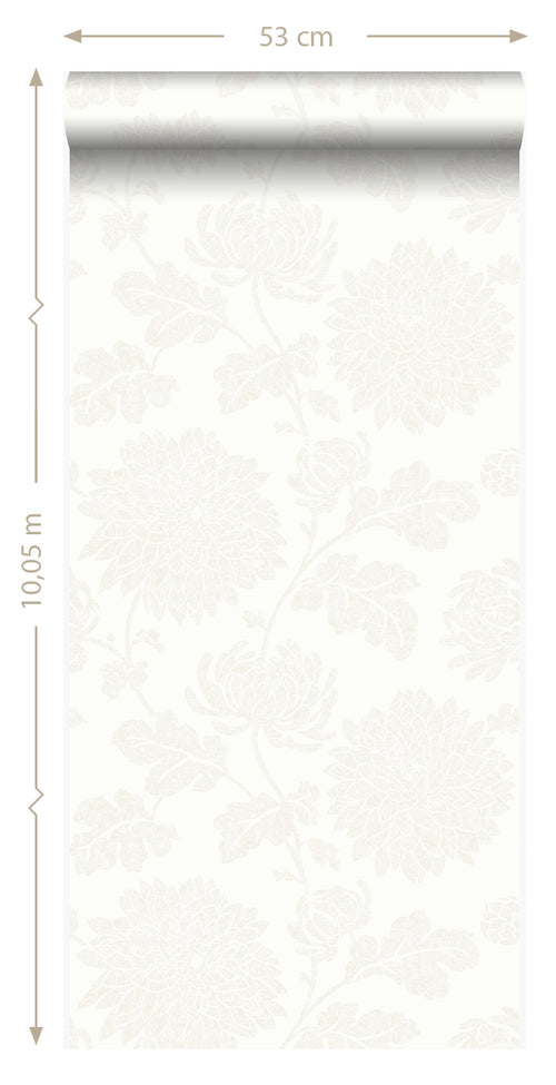 Origin Wallcoverings behang bloemen wit - 53 cm x 10,05 m - 326146 - vtwonen shop