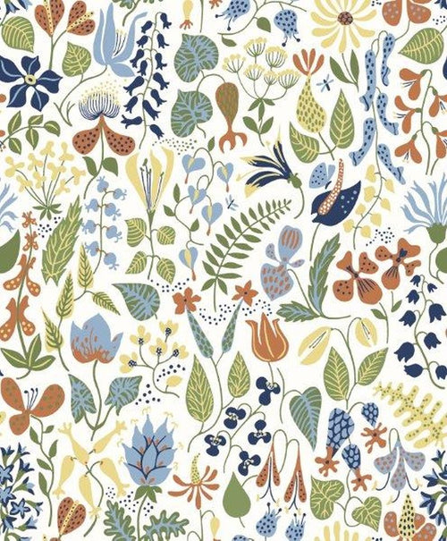 Borastapeter behang bloemen groen, geel en rood - 53 cm x 10.05 m - 660749 - vtwonen shop