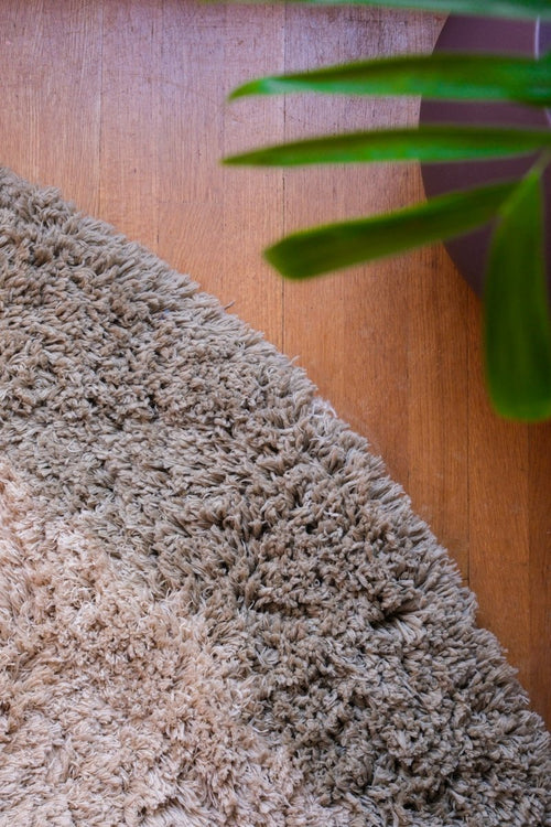 Interieur05 vloerkleed Pilo - hoogpolig - groen/beige - Ø240 cm