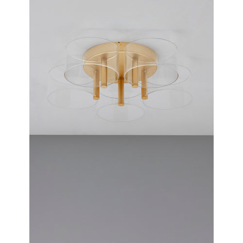 Merano Hayward Geïntegreerde LED Semi Flush Light Messing Goud Metaal LED 28W 1300Lm 3000K