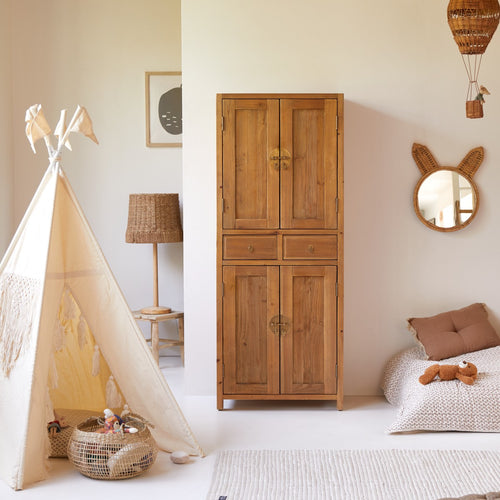 Tikamoon Natural kast van gerecycled massief grenenhout - Naturel