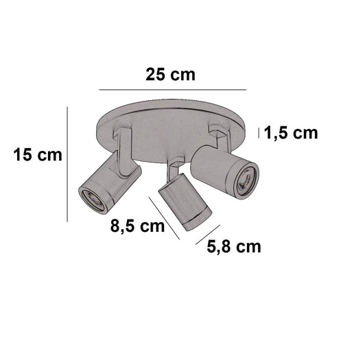 Highlight spot HALO - 3 lichts - 25  x 15   cm - bruin