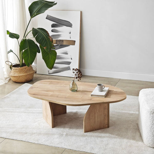 Calicosy - ROCK Salontafel met brede poten - Steen - 60x100x35 cm