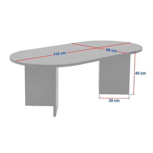 Calicosy - IRIS Ovale salontafel L119 cm - Kasjmier - 60x119x39,8 cm