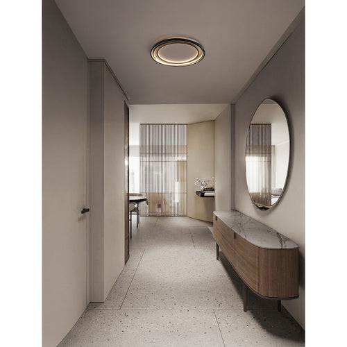 Nova Luce ARBOR Geïntegreerde LED-plafondlamp, matzwart, Triac dimbaar, 33W, 1067lm, 3000K