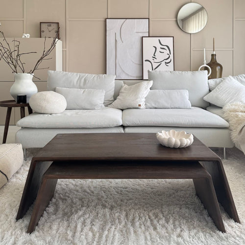 Giga Meubel Salontafel Amaya - Mangohout - 115cm - Set van 2