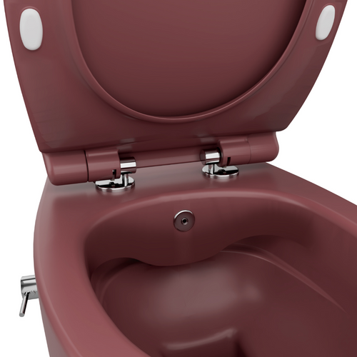 Isvea Wc Toilet Badkamer Hangend Bidet Bordeaux Rood Inclusief Softclose Toiletbril - vtwonen shop