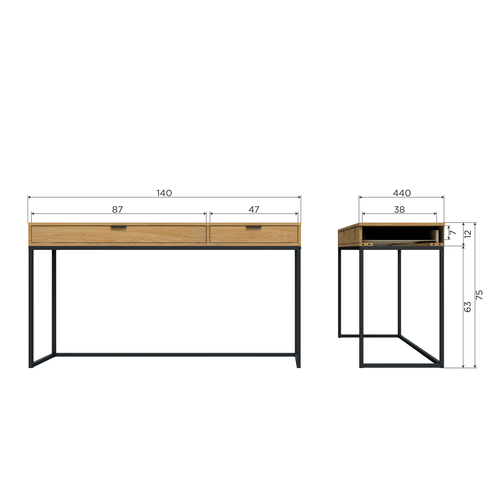 WOOOD bureau Silas - Eiken - Melamine - 74x140x44 - vtwonen shop