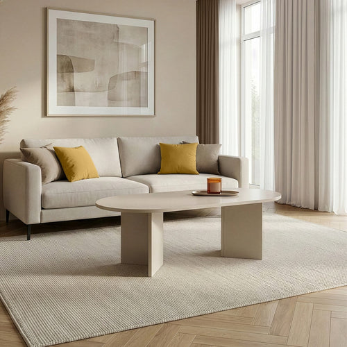 Calicosy - IRIS Ovale salontafel L119 cm - Kasjmier - 60x119x39,8 cm