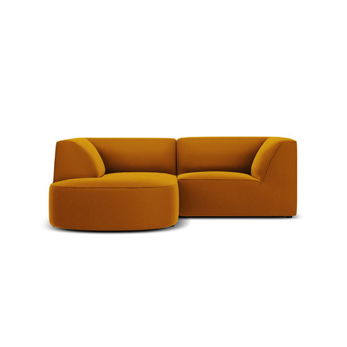Cosmopolitan Design - Modulaire hoekbank links Siena 3-zits, flueel geel - 180x186x69cm