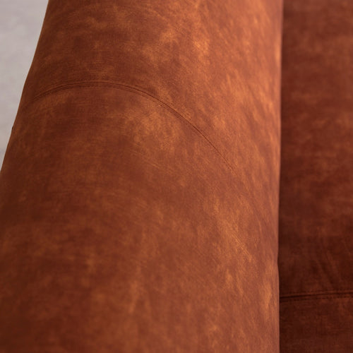 Tikamoon 4-zitshoekbank met hoek rechts in terracottabruin fluweel 270 x 180 cm - Terracotta