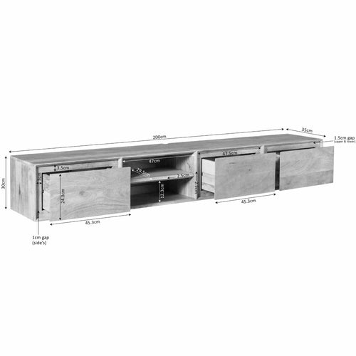 Starfurn - Tv meubel Ambiance - Taupe - 35x200x30 cm