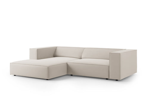 Cosmopolitan Design linker hoekbank Arendal 3-zits, flueel, ecru - 166x224x70cm