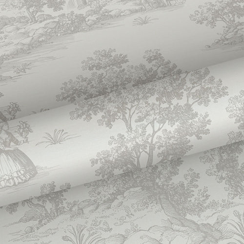 Sanders & Sanders behang toile de jouy print beige - 53 cm x 10 m - 641034