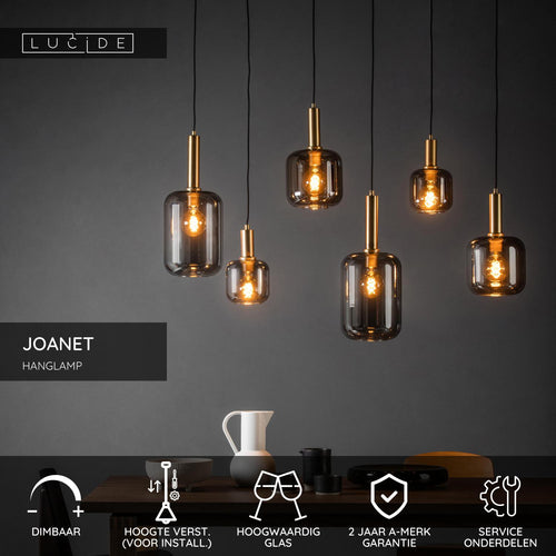 Lucide hanglamp JOANET - 2xE27 - Fumé