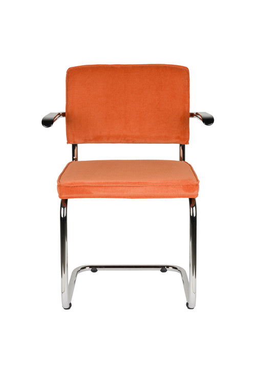 Zuiver Ridge Rib Armstoel Oranje - Set van 2 - vtwonen shop