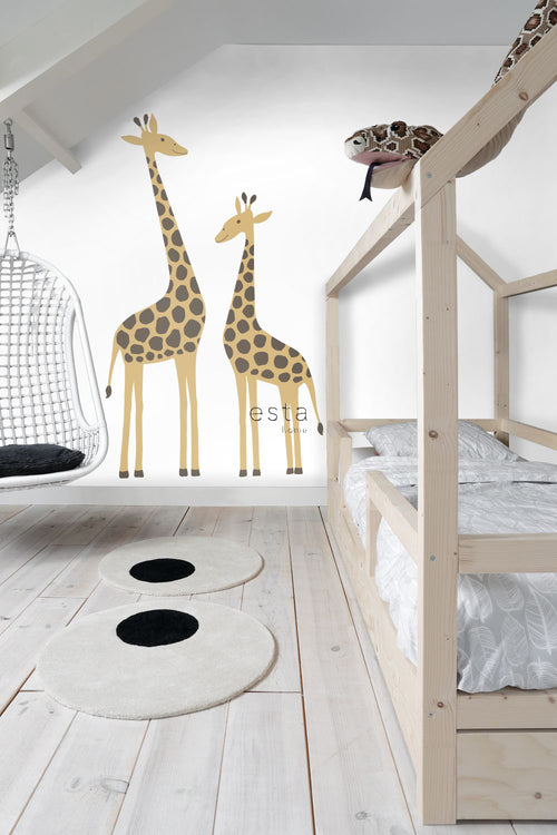 ESTAhome fotobehang giraffen beige - 139.5 x 270 cm - 155801 - vtwonen shop