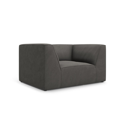 Cosmopolitan Design - Fauteuil Siena ribfluwelen donkergrijs - 92x120x69cm