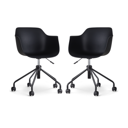 Nolon Nout-Puk Bureaustoelen Set van 2 - Zwart - Zwart Onderstel - vtwonen shop