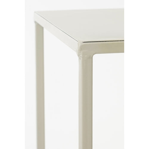 Mica Decorations Quinty Bijzettafel - Set van 3 - L30 x B30 x H70 cm - Metaal - Off-white