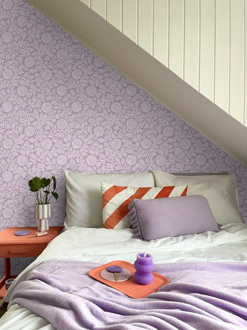 ESTAhome behang vintage bloemen lila paars - 50 x 900 cm - 131515 - vtwonen shop