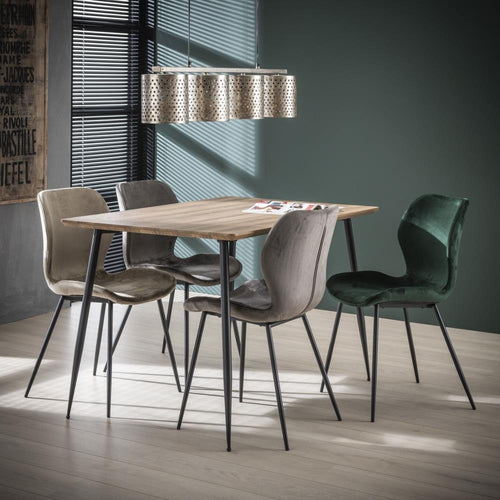 Giga Meubel Eetkamerstoel Velvet - Groen - Set van 4