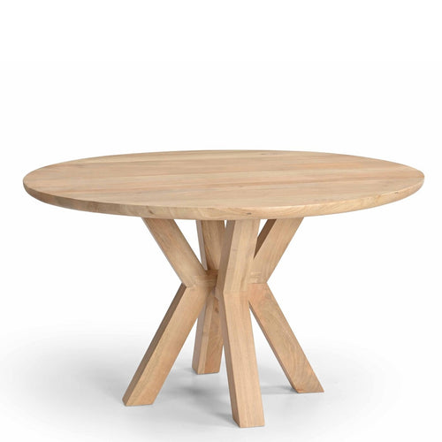 Giga Meubel Eettafel Heleen - Rond - Mangohout - 130cm - vtwonen shop