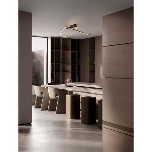 Nova Luce KIKLOS Geïntegreerde LED-plafondlamp, messing goudkleurig, Triac dimbaar, 42W, 1923lm, 3000K