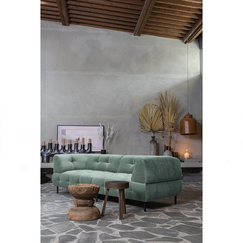 WOOOD 4-zits bank Lloyd - Velvet - Groen - 75x245x90