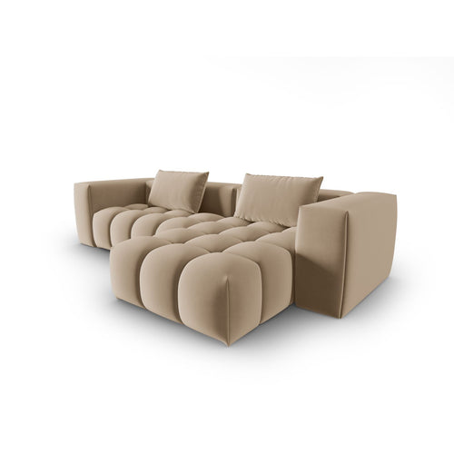 Cosmopolitan Design - Modulaire hoekbank rechts Verona 3-zits, flueel zand - 145x260x70cm