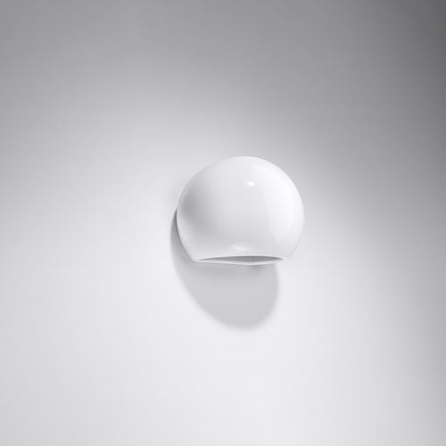 Sollux Lighting Gelakte wandlamp GLOBE wit glans - 17x13,5x14,5cm
