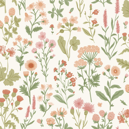 Sanders & Sanders behang veldbloemen groen - 50 x 900 cm - 935379
