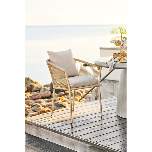 Artichok Mexx aluminium tuinstoel beige - met armleuning en kussen