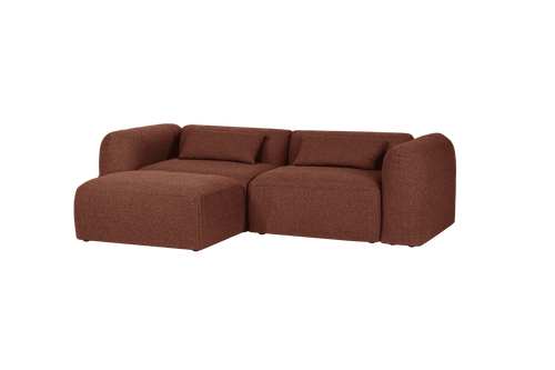 noo.ma Yaro 3-zits hoekbank Brick Red Bouclé
