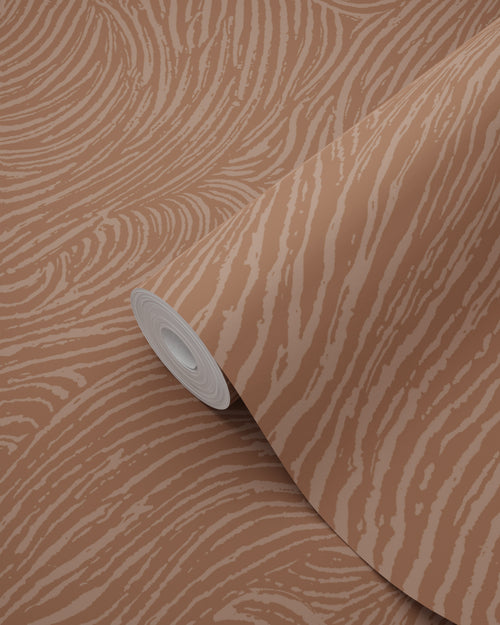ESTAhome behang 3d golvende lijnen terracotta roze - 50 x 900 cm - 131370 - vtwonen shop