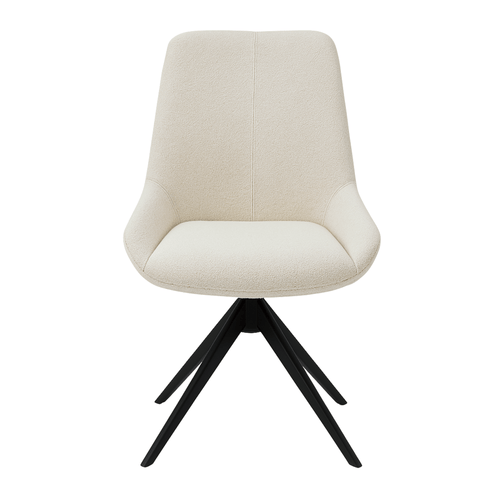 Furnhouse eetkamerstoel Helena - Crème wit - Stof (Bouclé) - Set van 4