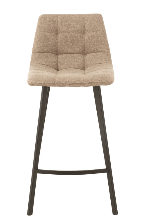 J-Line barstoel Stephane - textiel/metaal - beige - 2 stuks