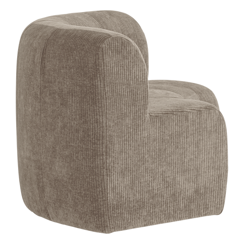 WOOOD eetbank halfronde hoek rugleuning Mojo Base - Rib - D.zand - 83x152x76